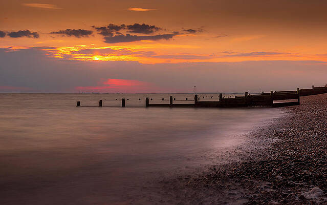Landscape Photograph - Sunset At Selsey by Chris Boulton