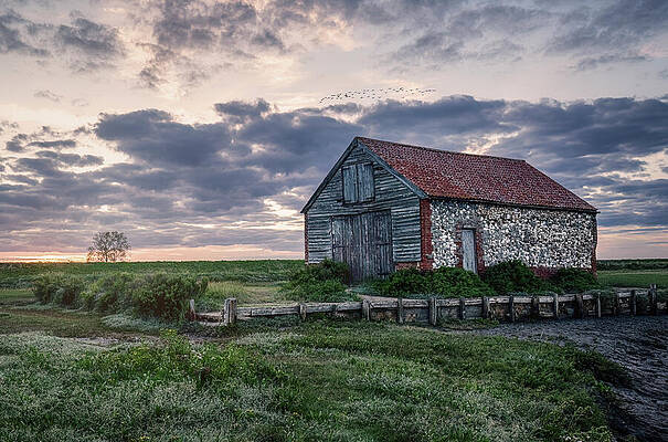 Sunset At Thorham Barn Print