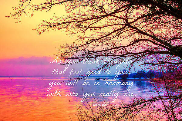 Wall Art featuring the photograph Sunset By The Lake - Inspirational by Tatiana Travelways