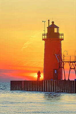 Sunset by the Lighthouse Photograph