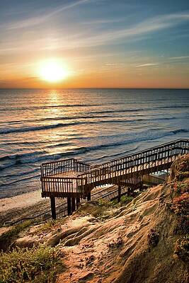 Sunset Photograph - Sunset By The Stairs by American Landscapes