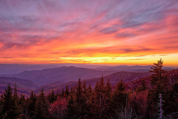Sunset Wall Art featuring the photograph Sunset From Clingman's Dome by Michael Collins