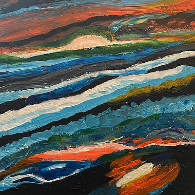 Wall Art featuring the painting Sunset by Jmh