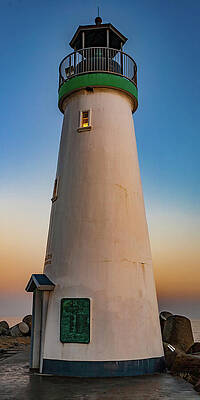 California Wall Art featuring the photograph Sunset Lighthouse Santa Cruz by Tommy Farnsworth