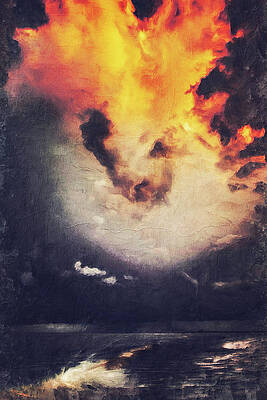 Summer Painting - Sunset, My Favorite Color - 01 by AM FineArtPrints