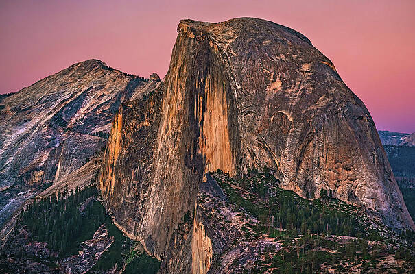 Sunset Photograph - Sunset On Half Dome From Glacier Point - Yosemite, California by Abbie Warnock