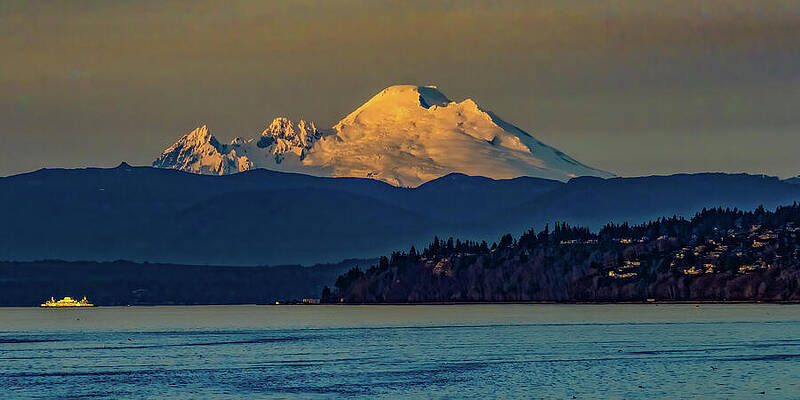 Wall Art featuring the photograph Sunset On Mt Baker Washington by Tommy Farnsworth