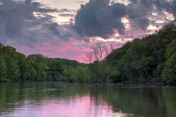 Summer Photograph - Sunset On The Grand River by Michael Collins