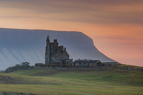 Sunset Photograph - Sunset Over Classiebawn Castle And Benbulben, Co Sligo - Version 1 by Adrian Hendroff