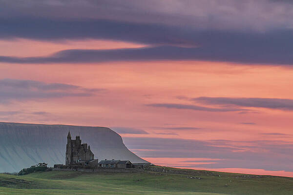 Sunset Photograph - Sunset Over Classiebawn Castle And Benbulben, Co Sligo - Version 2 by Adrian Hendroff