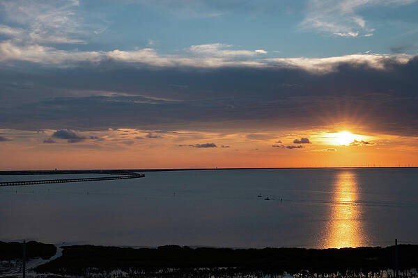 Sunset Photograph - Sunset Over Laguna Madre Bay by Steve Templeton