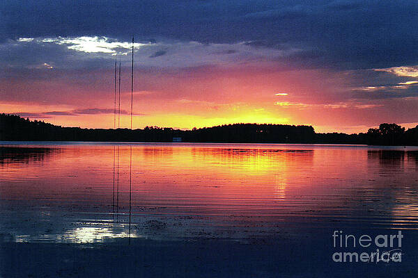 Reflection Photograph - Sunset Over Lake Vadnais by Mark Triplett