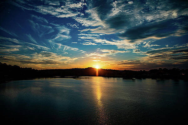 Ohio Wall Art featuring the photograph Sunset Over Ohio River by Jonny D