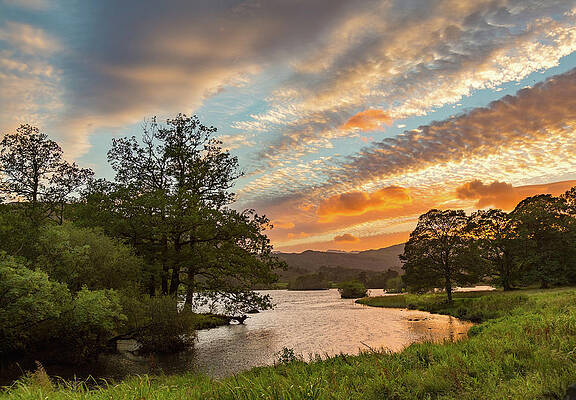 Beautiful Photograph - Sunset Over Rydal Water In Lake District by Steven Heap