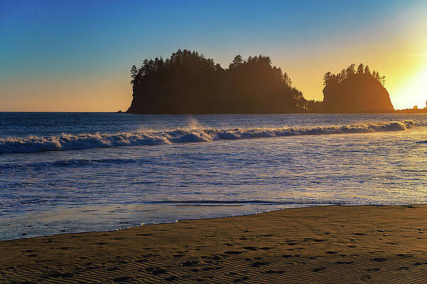 Wall Art featuring the photograph Sunset Over Sea Stacks At First Beach, La Push, Washington State by Miroslav Liska