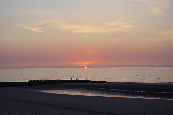 Sea Photograph - Sunset - Prestatyn by Murray Croft