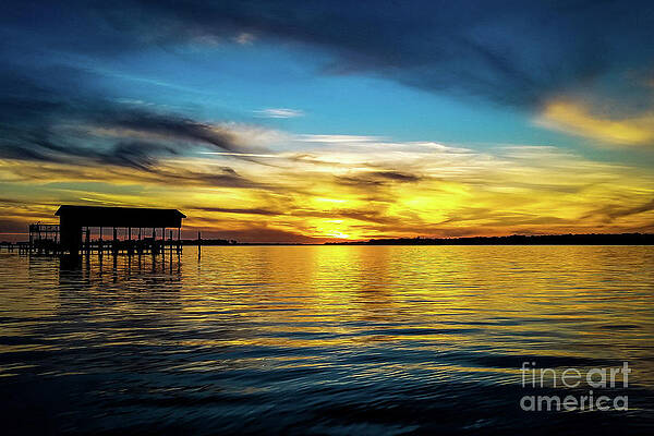 Boat Wall Art featuring the photograph Sunset Reflection On Perdido Bay by Beachtown Views
