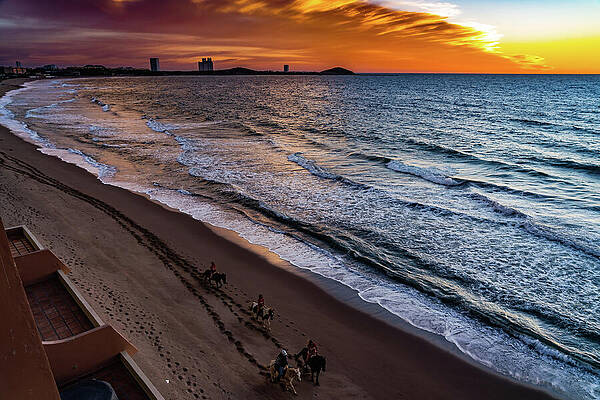 Sunset Wall Art featuring the photograph Sunset Ride Mazatlan Sinalao Mexico by Tommy Farnsworth