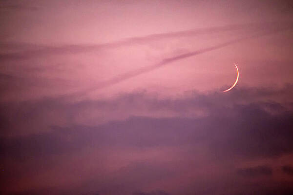 Wall Art featuring the photograph Sunset Sky Moon by Lisa Chorny