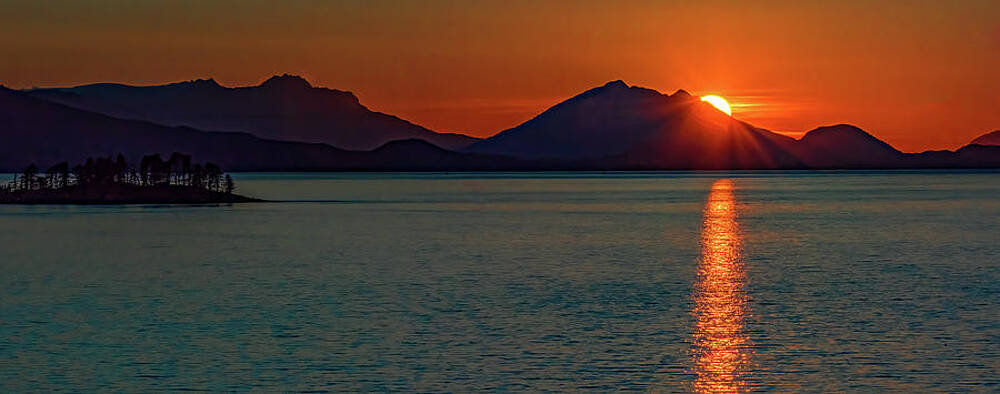 Serene Photograph - Sunset Spectacular, Alaska by Marcy Wielfaert