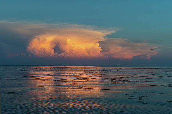 Water Photograph - Sunset Squall In Gulf Waters by Bonnie Colgan