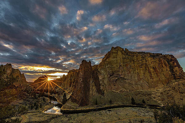 Oregon Photograph - Sunset Sunburst by Tim Lyden