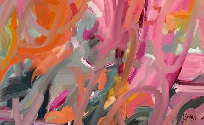Abstract Wall Art featuring the painting Pacific Afterglow by Sonja Kraft