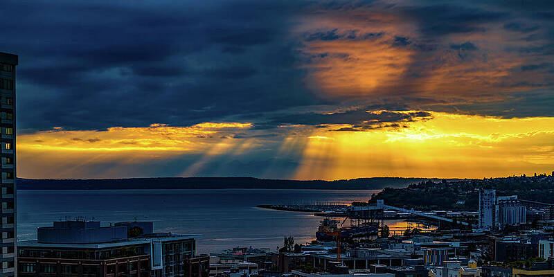 Seattle Wall Art featuring the photograph Sunsets Seattle Puget Sound Washington by Tommy Farnsworth