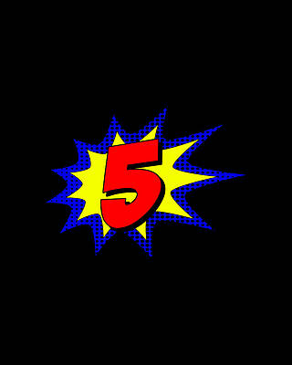 Birthday Gift Digital Art - Superhero 5 Years Old Birthday by Flippin Sweet Gear