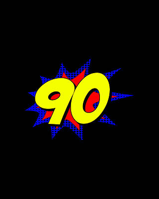 Birthday Gift Digital Art - Superhero 90 Years Old Birthday by Flippin Sweet Gear