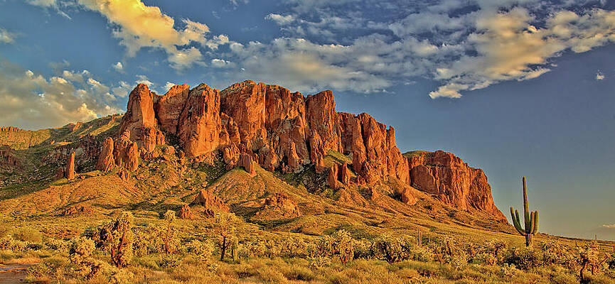 Arizona Photograph - Superstition Mountains Sunset by Bob Falcone