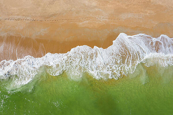Color Image Wall Art featuring the photograph Surf And Sand - Aerial View by Michael Warren