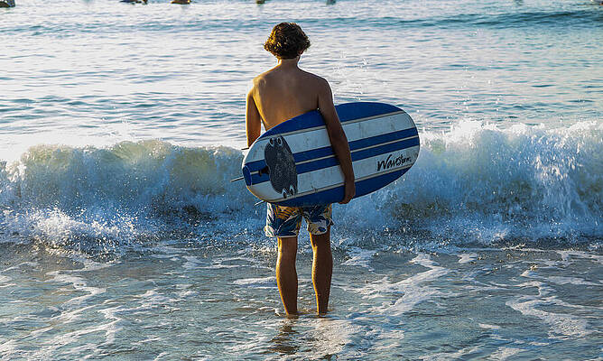 Surfer at Sunrise Wall Art