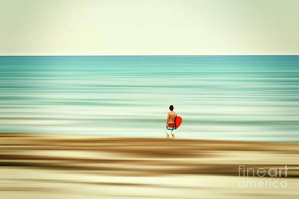 Wall Art featuring the photograph Surfer At The Beach by Ethera
