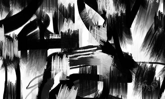 Bold Painting - Surfing In The Night by Sonja Kraft