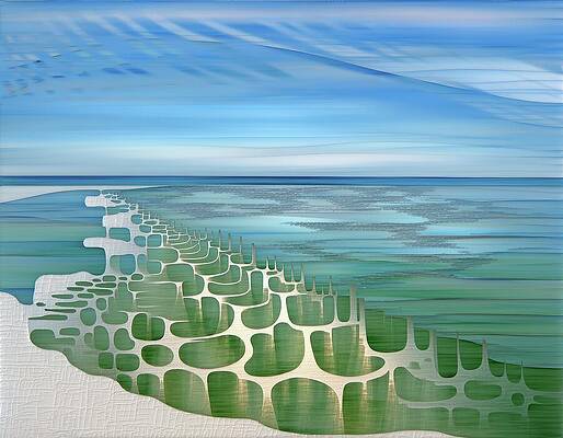 Abstract Coastal Landscape Digital Art