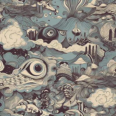 Whimsical Wall Art featuring the digital art Surrealist Pattern With Dream-like Imagery No 2 by Andre Petrov