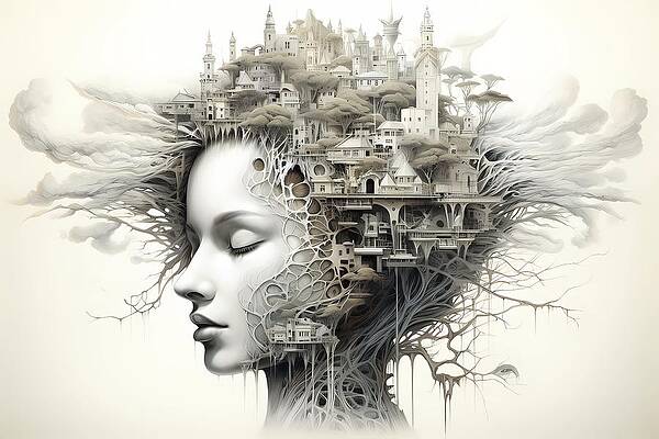 Artistic Digital Art - Surrealist Pencil Sketch Of A Dream State No 1 by Andre Petrov
