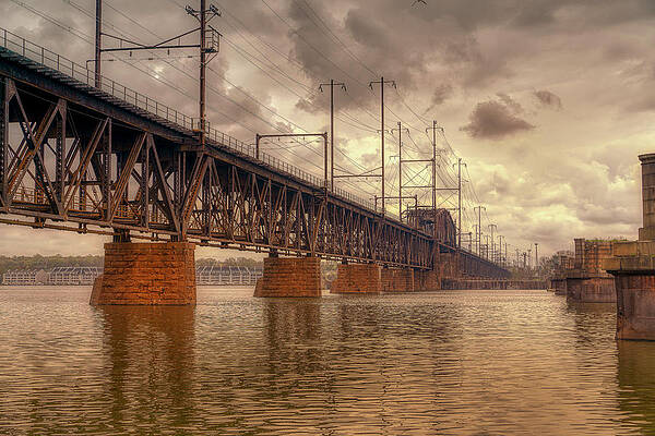 Susquehanna Railroad Bridge Scene Photograph
