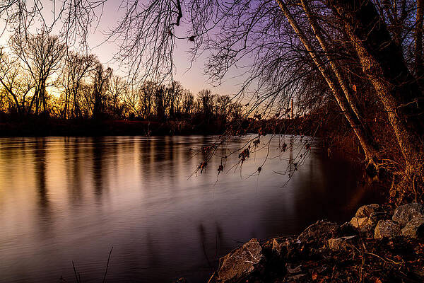 Vibrant Photograph - Susquehanna River At Dusk, Bainbridge, PA by Anthony Hightower