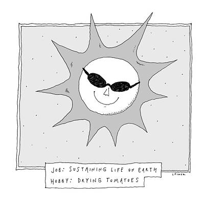 Sun with Sunglasses Cartoon Drawing