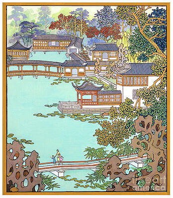 Tree Painting - Suzhou Gardens I - Brown Tones by Sun Chuanzhe