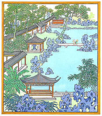 Tree Painting - Suzhou Gardens IV - Violet Tones by Sun Chuanzhe