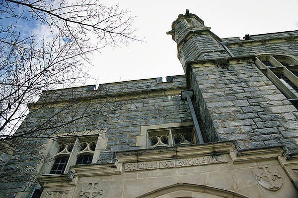 Spring Wall Art featuring the photograph SW Bowne Drew University - Tower Detail Spring 2022 by Christopher Lotito