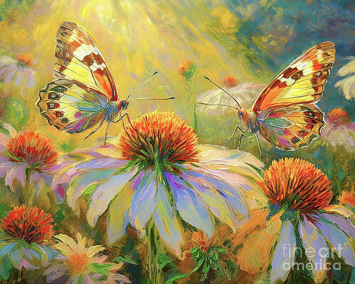Summer Digital Art - Sweet Butterflies by Macro Abundance