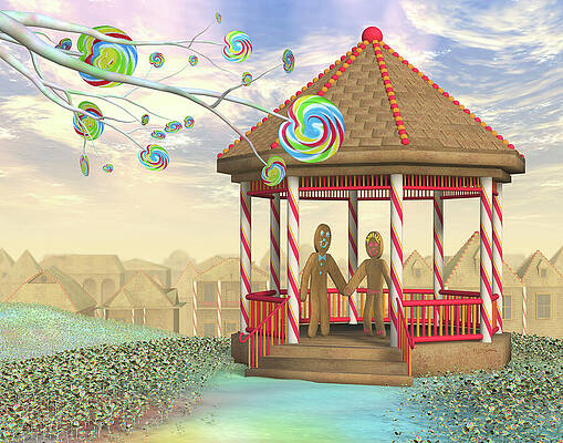 Gingerbread Wall Art featuring the digital art Sweethearts by Steven Lutz