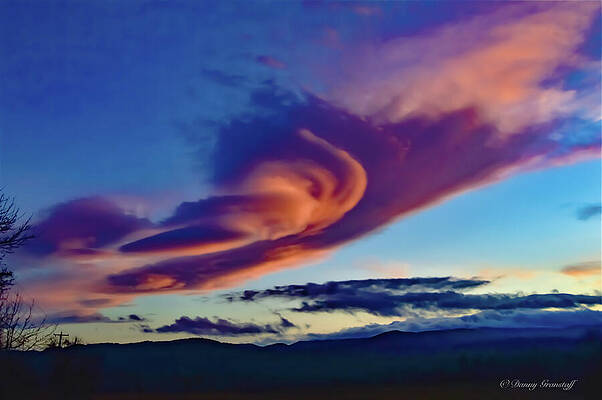 Swirling Clouds Over Evening Horizon by Danny Granstaff