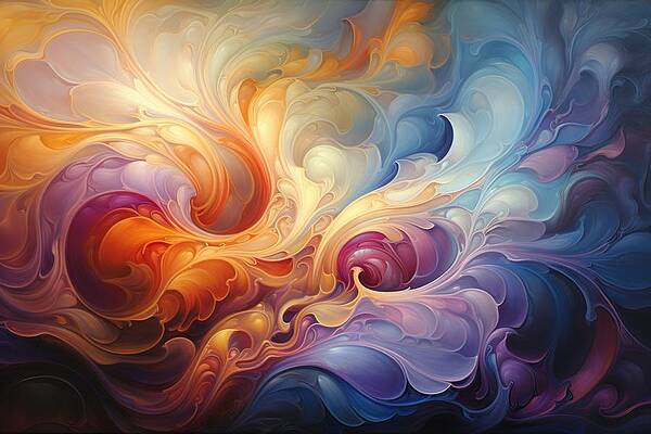 Vibrant Wall Art featuring the painting Swirling Shades Of Abstraction by Land of Dreams