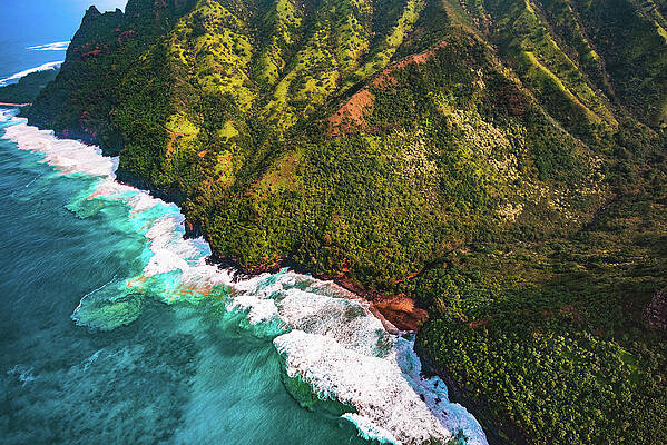 Paradise Photograph - Swirling Surf - Na Pali Coast, Kauai, Hawaii by Abbie Warnock