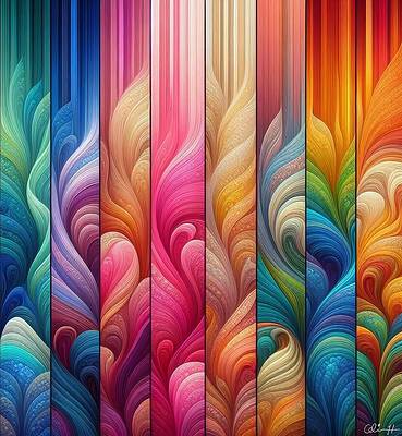 Intricate Digital Art - Swirling Poles by Colin Hardman